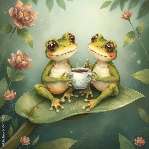 Obraz frog on a leaf