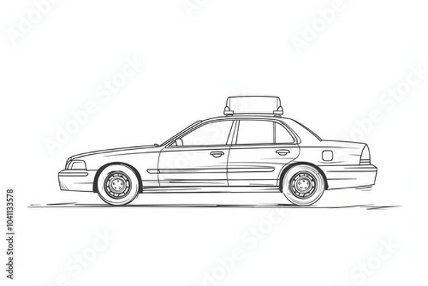 Obraz A police car standing alone on a plain white background