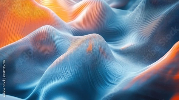 Fototapeta Dynamic movement of blue and orange light