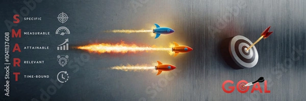 Obraz SMART goal - Achieve Your Goals with SMART Strategy 
