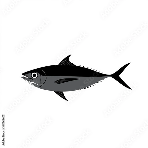 Fototapeta Tuna Silhouette, Illustration Isolated On White Background