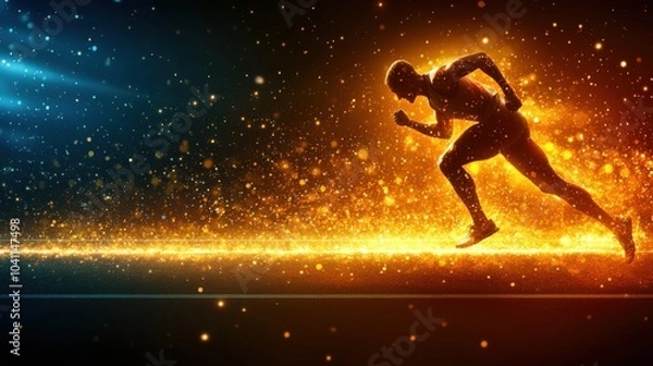 Obraz Athlete Running Through Fire