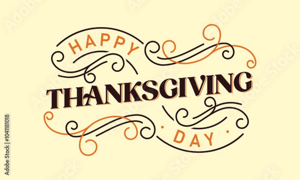 Obraz Typography letter Happy Thanksgiving Day template background