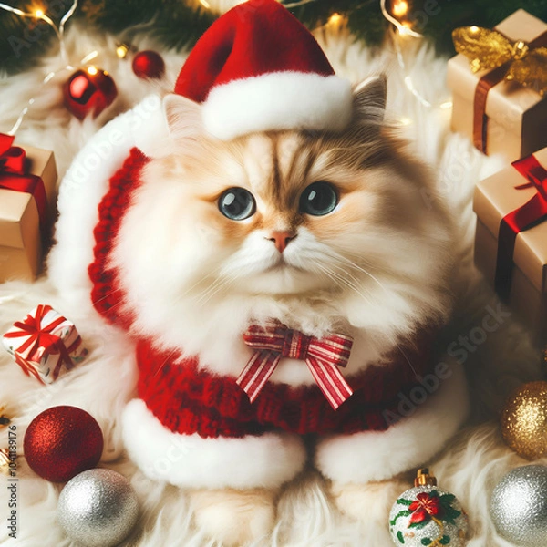 Obraz cute christmas pet background