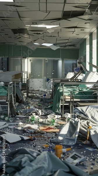 Fototapeta Illustrate the chaos of mass casualty incidents with realistic 3D models of triage and treatment areas