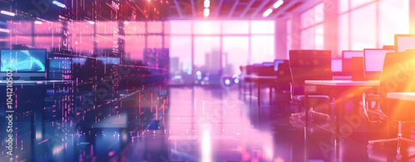 Fototapeta Networking and Collaboration: Banner Displayed in a Business Conference Room
