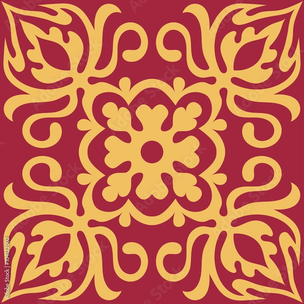 Fototapeta Set with Beautiful ornamental tile background.