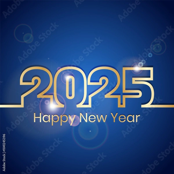Obraz New Year 2025 banner. Vector illustration. Sketch for creativity.