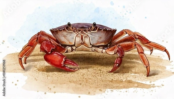 Fototapeta 砂浜を歩くカニ
