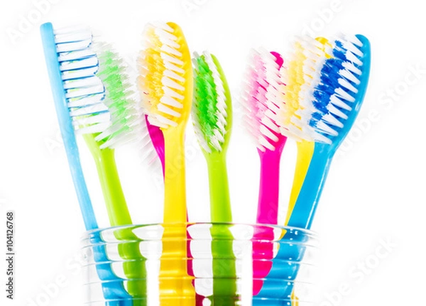 Obraz Bunte Zahnbürsten