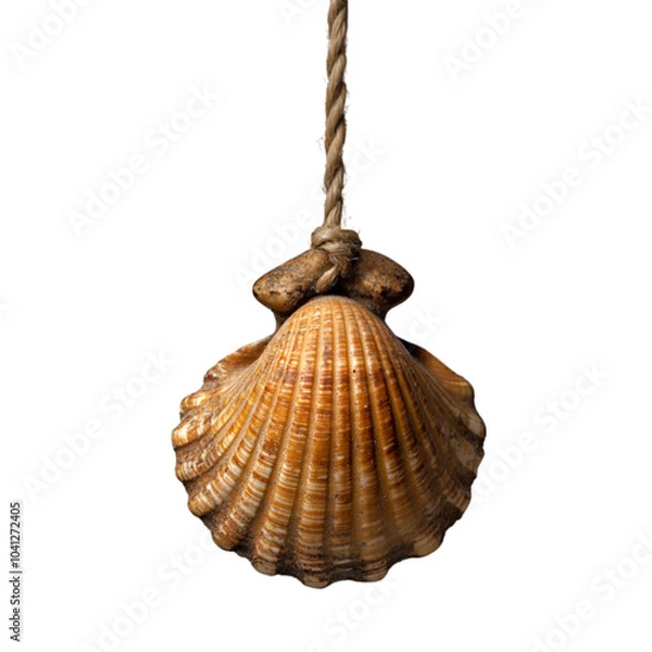 Fototapeta Hanging shell, white isolate background transparent background