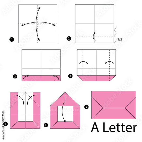 Obraz step by step instructions how to make origami A Letter.