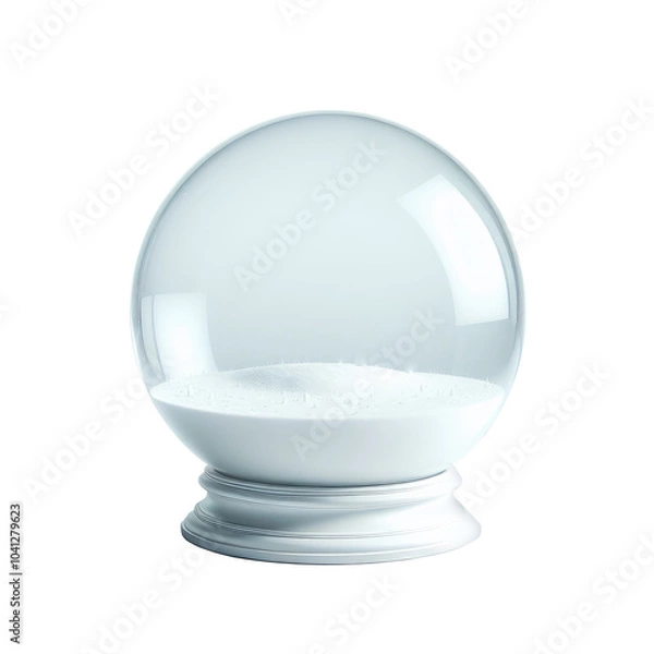 Obraz Glass Christmas snow globe with snow. Crystal ball on transparent background