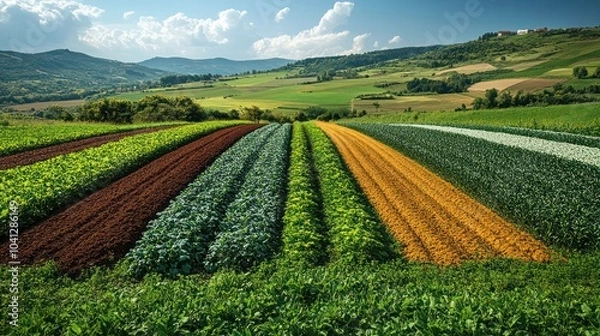 Fototapeta Agriculture in water-scarce regions, using sustainable practices to maximize water efficiency