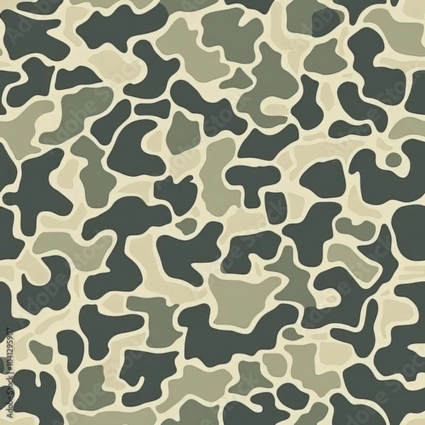 Fototapeta Retro Old School Duck Hunting Camouflage, Seamless Camo Pattern Texture