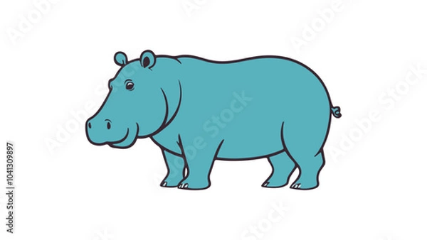 Fototapeta illustration of a hippo in vector