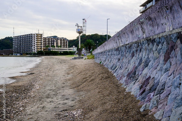 Obraz 防波堤と海の監視塔