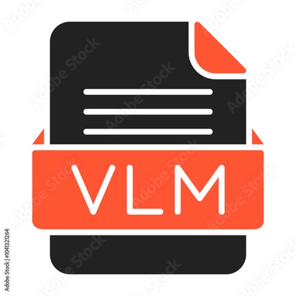 Obraz VLM File Format Vector Icon Design