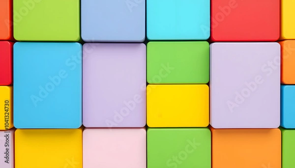 Fototapeta Empathy Colorful Blocks isolated with white highlights, png