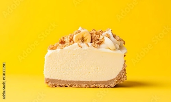 Fototapeta Banana Pudding Crunch Cheesecake, Generative AI