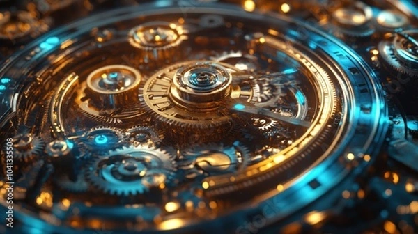 Fototapeta Intricate Clockwork Mechanism
