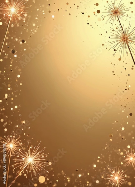 Fototapeta golden background with sparkles and golden confetti on it