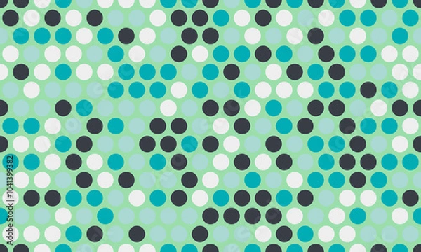 Fototapeta Polka dot vector with a repeating round spot pattern. Perfect for seamless textile prints, trendy wallpapers, and abstract geometric poster backgrounds.