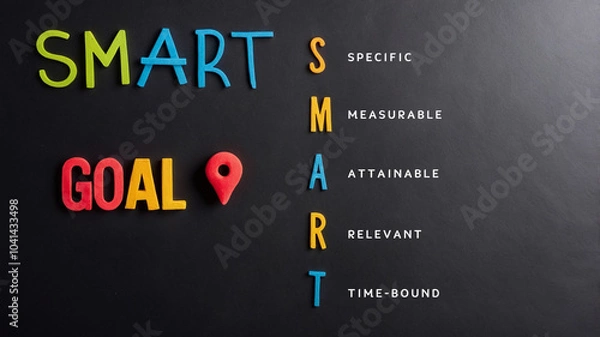 Obraz Reaching Business Goals with SMART Strategy on Blackboard