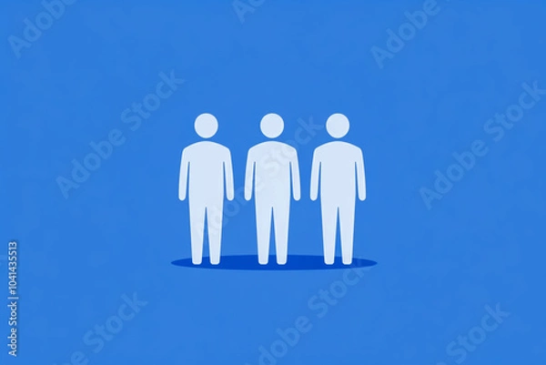 Fototapeta An icon depicting three people standing together, with one person in the center and two on either side.