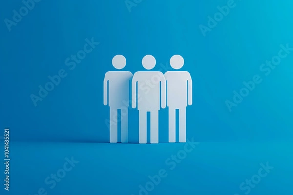 Obraz An icon depicting three people standing together, with one person in the center and two on either side.