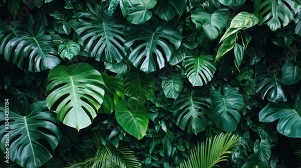 Fototapeta Lush Green Rainforest Foliage and Vines
