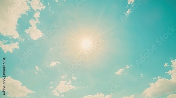 Fototapeta Bright Sunlight Over Clear Blue Sky