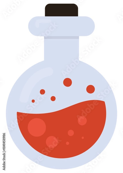 Obraz Round red potion icon isolated on white background.