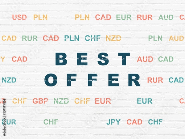 Fototapeta Business concept: Best Offer on wall background