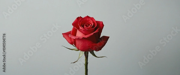 Obraz Red rose against a minimalistic background