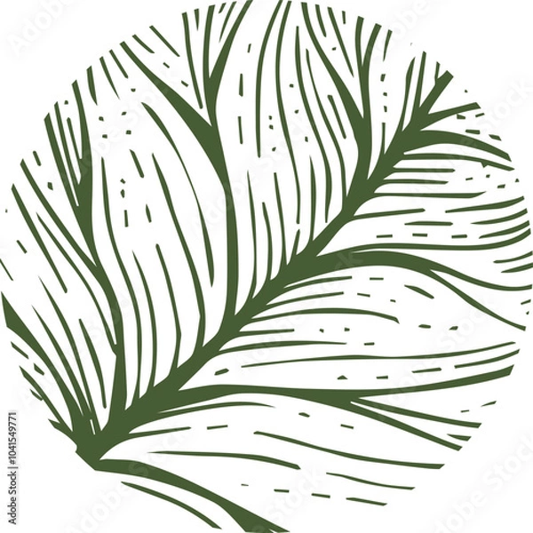 Obraz Abstract eco theme, circle with leaf veins