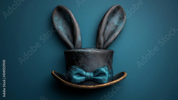 Obraz Sketch Style Vector Illustration of a Magician Hat with Bunny Ears
