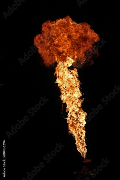 Obraz Fire artist performing fire breathing