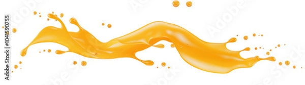 Fototapeta orange juice splash isolated on a white background. 3d render