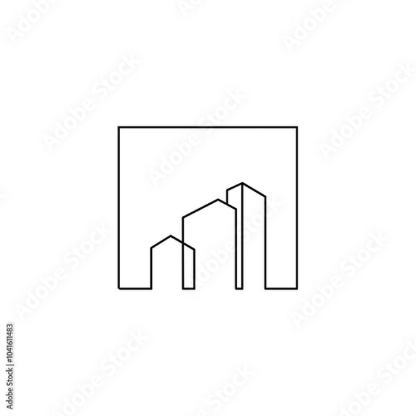 Obraz building logo abstract line design architect illustration vector