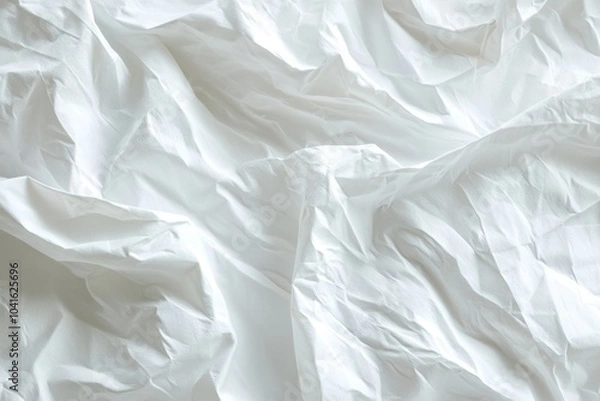 Fototapeta Wrinkled White Fabric Texture for Background Use