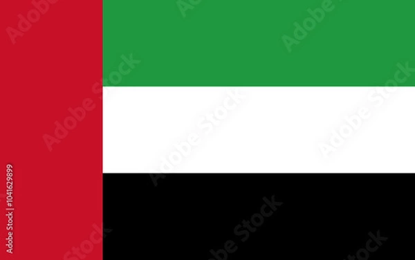 Obraz National flag of U.A.E.. Vector illustration.