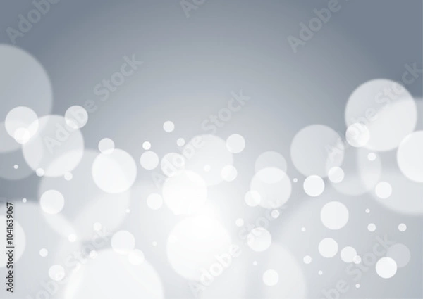 Fototapeta シルバーのグラデーションにキラキラしたシャボンボケの背景