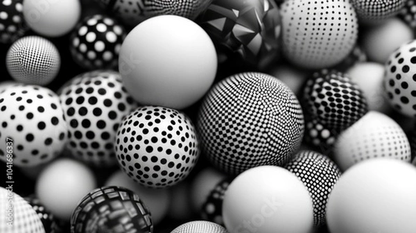 Fototapeta A pile of balls stacked together, great for use in sports or game illustrations