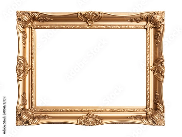 Obraz a gold frame with a white background