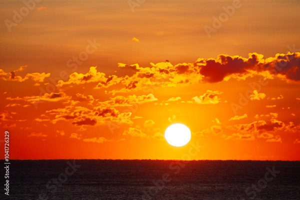 Obraz 水平線から昇る朝日