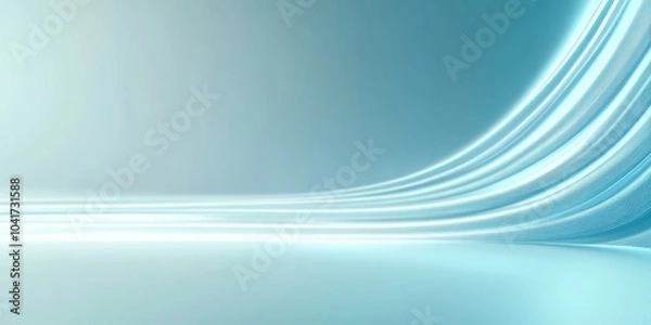 Fototapeta Abstract blue wave background with smooth curves and gradients.