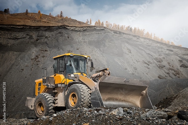 Obraz front loader earth mover at work