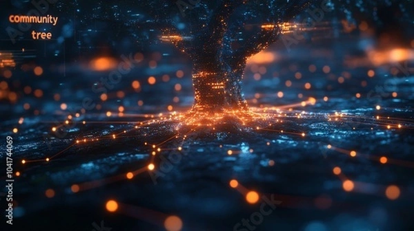 Fototapeta Digital Connections Concept with Tree Visualization