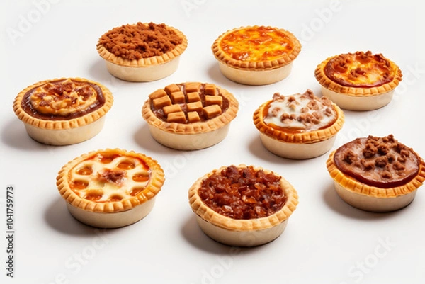 Fototapeta Assorted beef pot pie tarts and tartlets classic sty